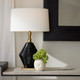Arteriors - PTI11-372 - One Light Table Lamp - Estrada - Navy Optic/Antique Brass/Off-White/White