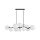 Avenue Lighting - HF4222-BK-WHT - 12 Light Chandelier - Delilah - Black