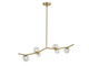 Avenue Lighting - HF4806-CLR - LED Chandelier - Hampton - Brushed Brass With Clear Glass