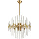 Cyan - 09223 - Six Light Pendant - Aged Brass