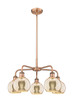 Innovations - 516-5CR-AC-G128-6 - Five Light Chandelier - Ballston - Antique Copper