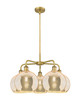 Innovations - 516-5CR-BB-G128-10 - Five Light Chandelier - Ballston - Brushed Brass
