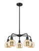 Innovations - 516-5CR-BK-G128-6 - Five Light Chandelier - Ballston - Matte Black