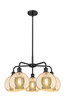 Innovations - 516-5CR-BK-G128-8 - Five Light Chandelier - Ballston - Matte Black