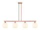 Innovations - 716-4I-AC-G1217-8WV - Four Light Island Pendant - Arcadia - Antique Copper