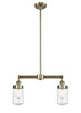 Innovations - 209-AB-G314 - Two Light Island Pendant - Franklin Restoration - Antique Brass