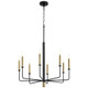Cyan - 10967 - Eight Light Chandelier - Noir / Aged Brass Cyan - 10967 - Eight Light Chandelier - Noir / Aged Brass