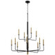 Cyan - 10968 - 12 Light Chandelier - Noir / Aged Brass