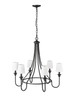 Millennium - 12206-MB - Six Light Chandelier - Artemis - Matte Black