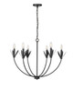 Millennium - 12706-MB - Six Light Chandelier - Primrose - Matte Black