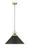 Millennium - 20901-VB/MB - One Light Pendant - Artistan - Vintage Brass/Matte Black