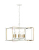 Millennium - 22608-MW/VB - Eight Light Pendant - Lowe - Matte White/Vintage Brass