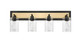 Millennium - 25004-MB/VB - Four Light Vanity - Gasol - Matte Black/Vintage Brass