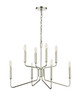 Millennium - 29008-PN - Eight Light Chandelier - Raven - Polished Nickel