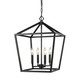Millennium - 3244-MB - Four Light Pendant - Corona - Matte Black
