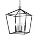 Millennium - 3254-MB - Four Light Pendant - Corona - Matte Black