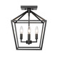 Millennium - 3334-MB - Four Light Semi Flush Mount - Corona - Matte Black