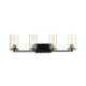 Millennium - 3494-MB/HBZ - Four Light Vanity - Pasadena - Matte Black/Heirloom Bronze