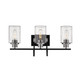 Millennium - 3513-MB/BN - Three Light Vanity - Clifton - Matte Black/Brushed Nickel