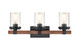 Millennium - 3803-MB/WG - Three Light Vanity - Taos - Matte Black/Wood Grain