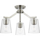 Progress Lighting - P400340-009 - Three Light Chandelier Conv - Vertex - Brushed Nickel