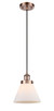 manufacturer_finish:Antique Copper|manufacturer_glass:Cased Matte White Large Cone|light_output:220.00lm|color_temperature:2200K|cri:99