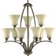 Progress Lighting - P4492-20 - Nine Light Chandelier - Joy - Antique Bronze