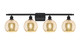 Innovations - 516-4W-BK-G128-8 - Four Light Bath Vanity - Ballston - Matte Black