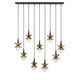 Savoy House - 1-2185-9-103 - Nine Light Linear Chandelier - Portinatx - Satin Black with Hammered Gold