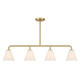 Savoy House - 1-4014-4-322 - Four Light Linear Chandelier - Blair - Warm Brass