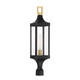 Savoy House - 5-278-144 - One Light Outdoor Post Lantern - Glendale - Matte Black/Weathered Brushed Brass