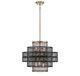 Savoy House - 7-1927-6-143 - Six Light Pendant - Kelvin - Matte Black w/Warm Brass
