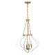 Savoy House - 7-4866-4-142 - Four Light Pendant - Mercer - White and Warm Brass