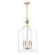 Savoy House - 7-7802-4-142 - Four Light Pendant - Sheffield - White with Warm Brass Accents