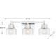 Dover Three Light Bathroom Vanity (8-1030-3-11)