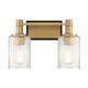 Savoy House - 8-1102-2-143 - Two Light Bathroom Vanity - Concord - Matte Black with Warm Brass