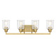 Savoy House - 8-1972-4-322 - Four Light Bath Bar - Hampton - Warm Brass