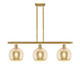 Innovations - 516-3I-SG-G128-8 - Three Light Island Pendant - Ballston - Satin Gold