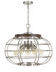 Cal Lighting - FX-3719-5 - Five Light Chandelier - Liberty - Brushed Steel/Wood