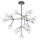 Artcraft - AC7006BG - 16 Light Chandelier - Grappolo - Matte Black & Vintage Gold