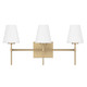 Hunter - 13251 - Three Light Bathroom Vanity - Camelia Stem - Luxe Gold