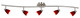 Cal Lighting - SL-954-5-BSBRED - Five Light Pendant - Serpentine - Brushed Steel