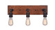 Toltec Lighting - 1133-AT18 - Three Light Bath Bar - Portland - Painted Wood-Look & Dark Granite