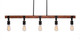 Toltec Lighting - 1135-AT18 - Five Light Bar - Portland - Painted Wood-look Metal & Dark Granite
