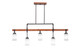 Toltec Lighting - 1145-310 - Five Light Bar - Portland - Painted Wood-look Metal & Dark Granite