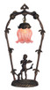 Meyda Tiffany - 12592 - One Light Accent Lamp - Pink Cherub With Violin - Mahogany Bronze