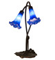 Meyda Tiffany - 13064 - Two Light Accent Lamp - Blue Pond Lily - Mahogany Bronze