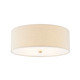 Justice Designs - FAB-9731-CREM-BRSS - Four Light Flush-Mount - Textile - Brushed Brass
