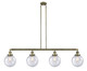 Innovations - 214-AB-G204-8 - Four Light Island Pendant - Franklin Restoration - Antique Brass