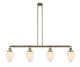 Innovations - 214-AB-G661-7 - Four Light Island Pendant - Franklin Restoration - Antique Brass